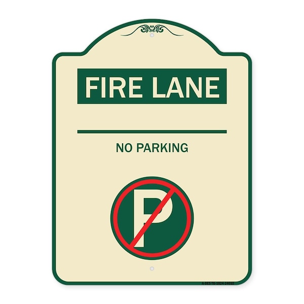 Signmission Fire Lane No Parking W/ No Parking Heavy-Gauge Aluminum Architectural Sign, 24" x 18", TG-1824-24010 A-DES-TG-1824-24010 - main